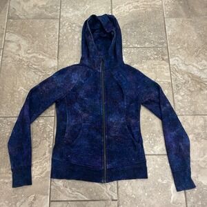 Lululemon Scuba Hoodie Full Zip Star Gazing Galaxy Print Purple Blue Size 6